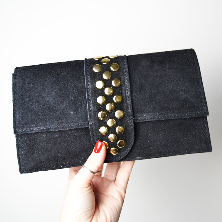 bolso bandolera piel de serraje negro