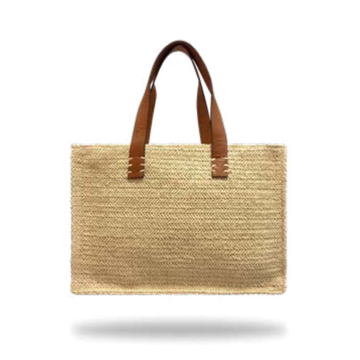 javier larrainzar rafia cuadrado dos asas beige