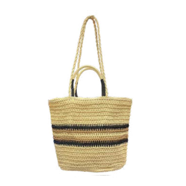 javier larrainzar bolso rafia capazo doble correa beige