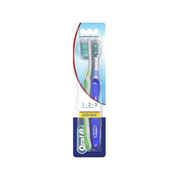 oral-b cepillo 123 shiny clean medio 2U