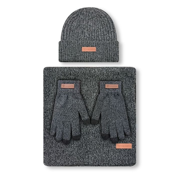 caramelo conjunto caballero 3 piezas gris