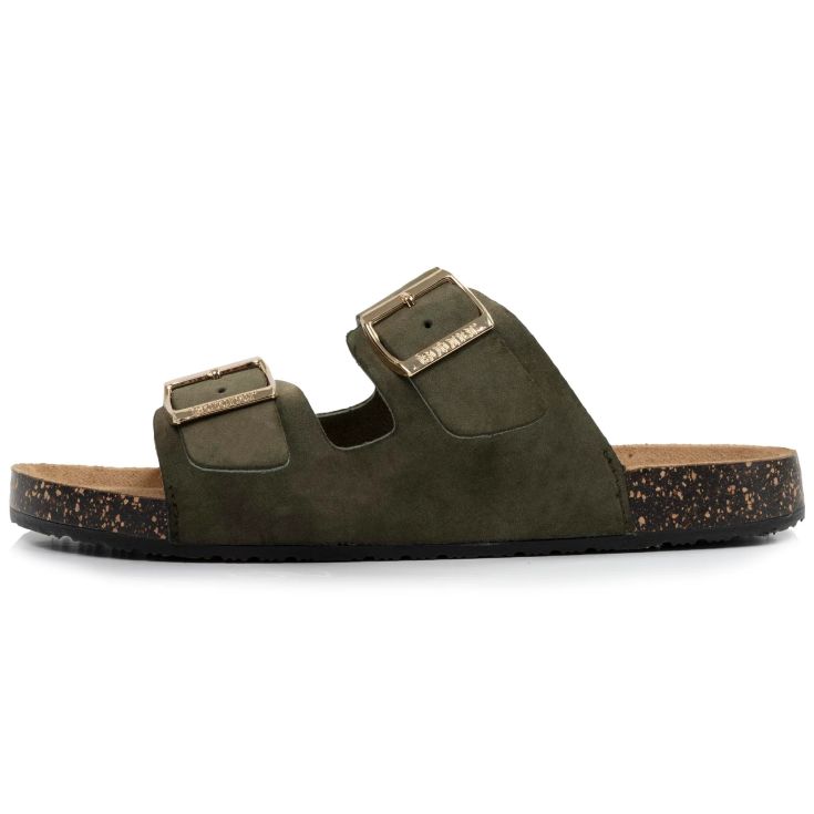 isotoner sandalia mules doble correa verdes