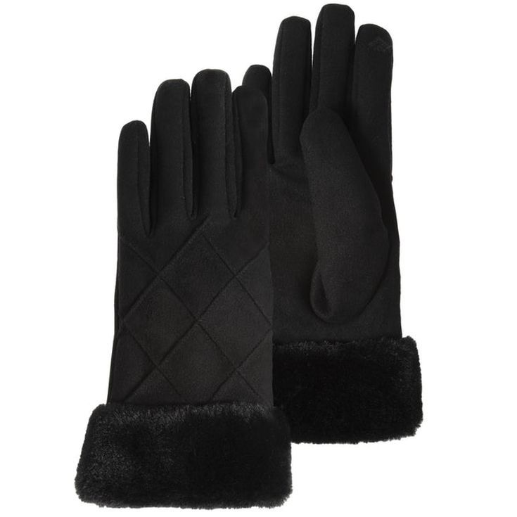 isotoner guantes negros con pelo