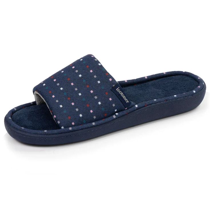 isotoner zapatillas de casa sandalias gris con flor