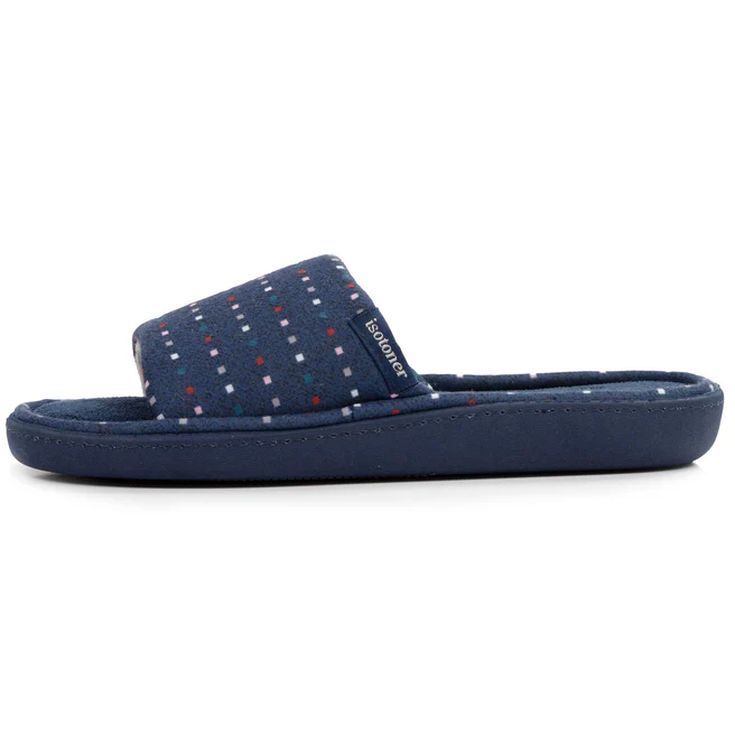 isotoner zapatillas de casa sandalias gris con flor