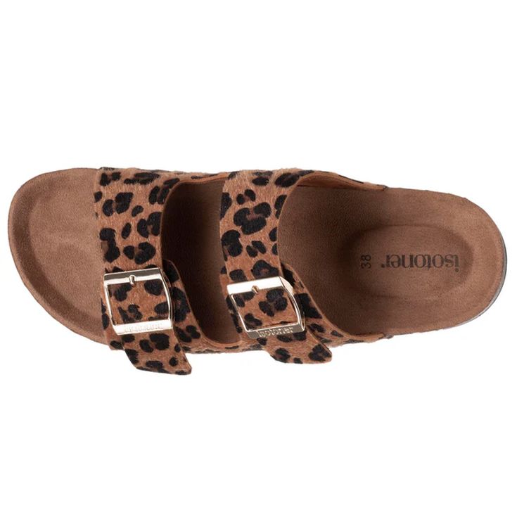 isotoner sandalias mujer doble correa leopardo