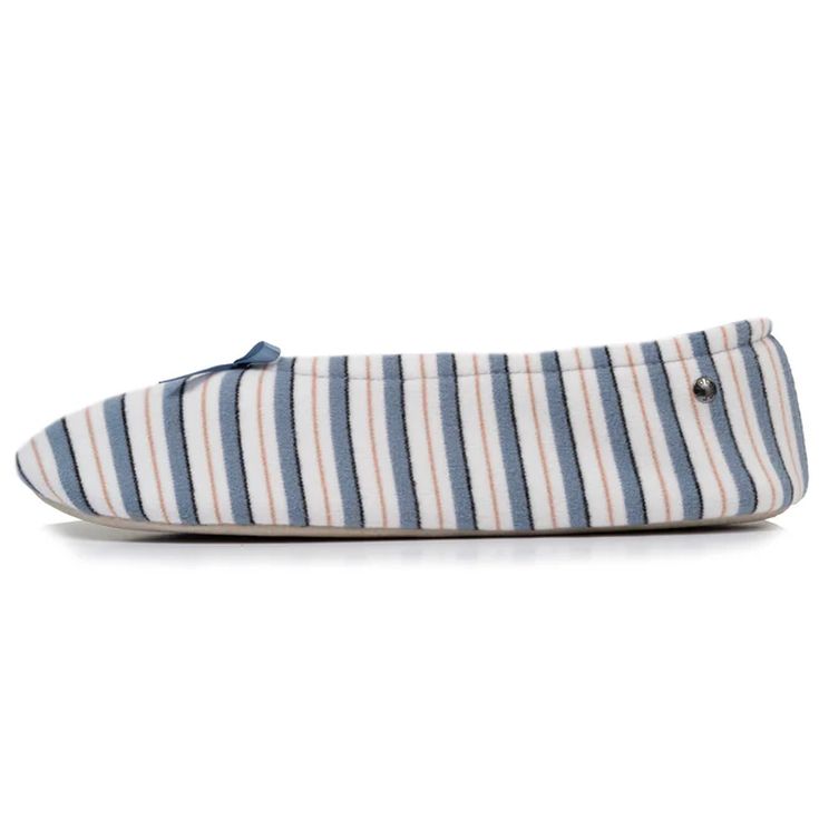 isotoner zapatillas de casa bailarinas rayas azul marino