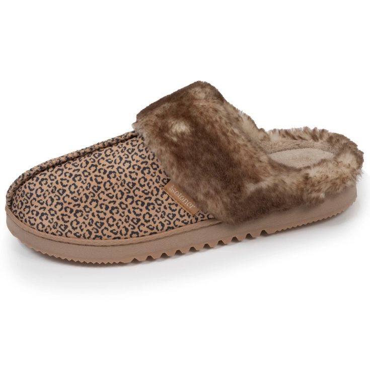 isotoner zapatillas mules leopard