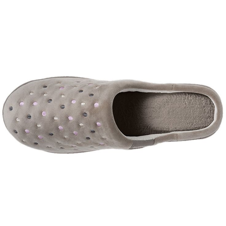 isotoner zaparillas mules gris con topos mujer