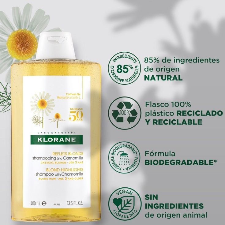 klorane champu camomila-rubios 400ml duplo