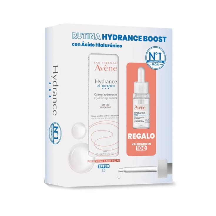 avene hydrance crema uv rica spf30 40ml set 2 piezas