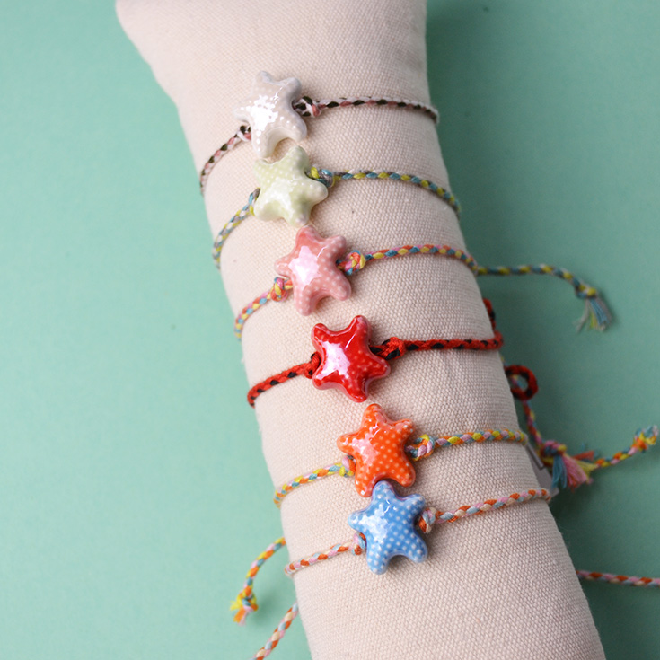 pulsera hilo estrella verde