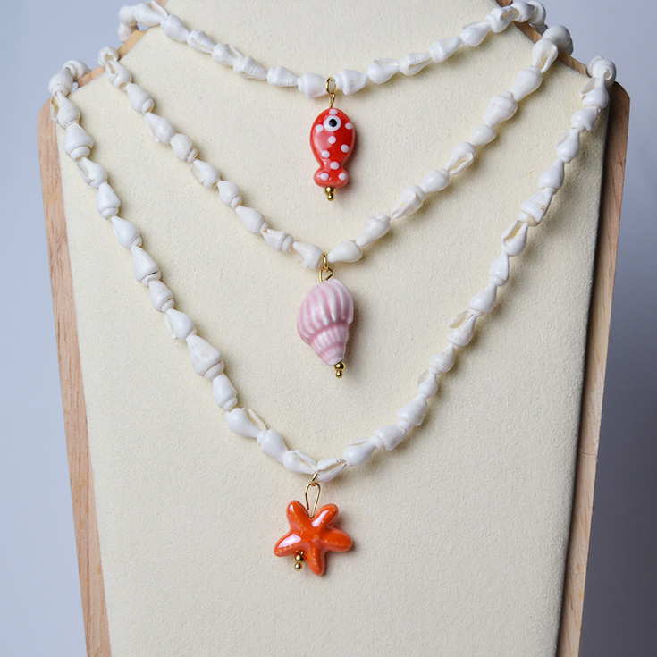 collar conchas con caracola charm veraniego