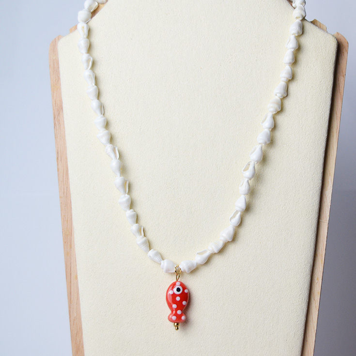 collar conchas con caracola charm veraniego