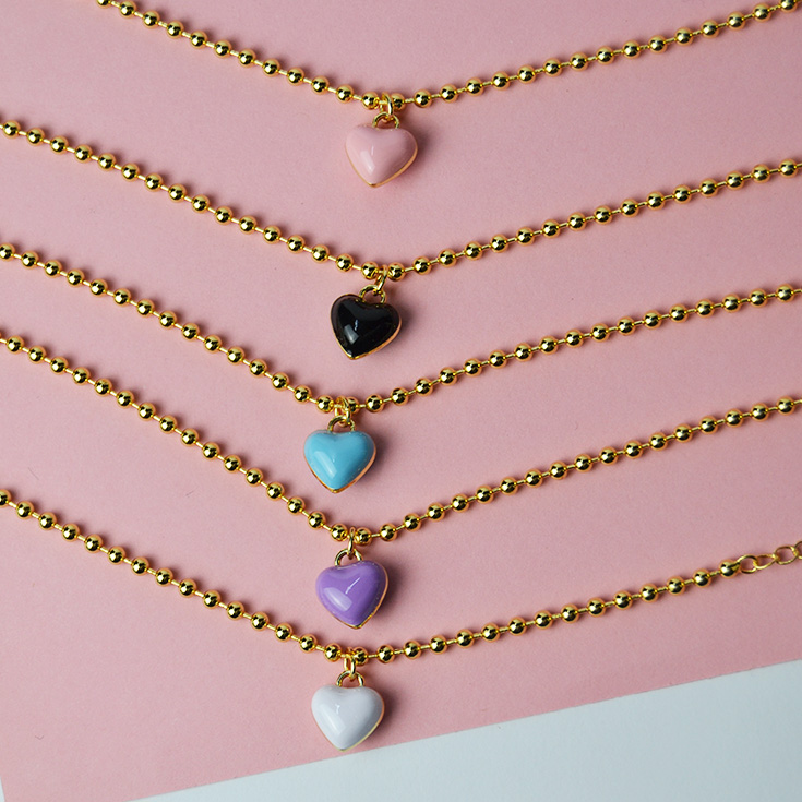 pulsera cadena dorada charm corazon