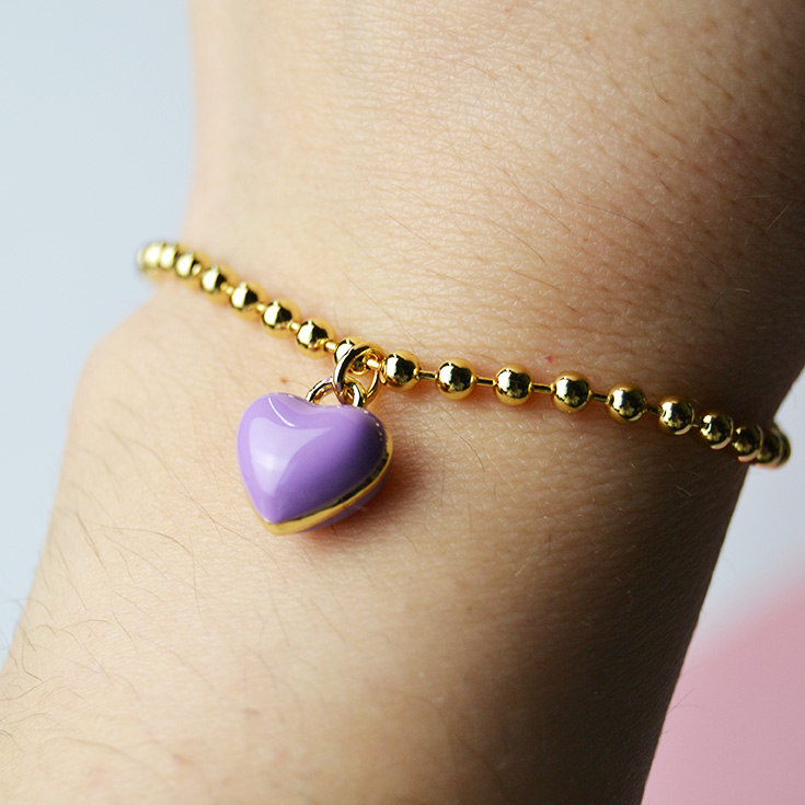 pulsera cadena dorada charm corazon