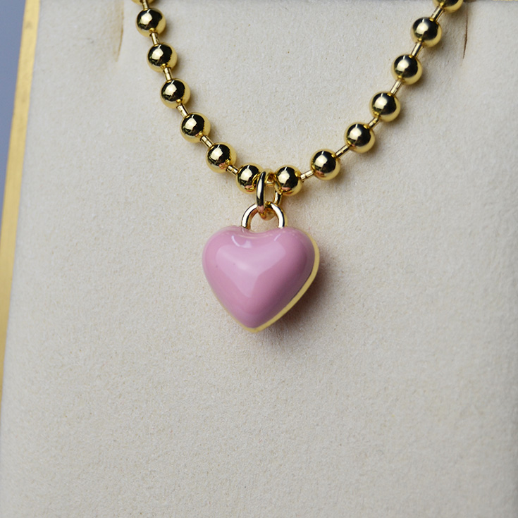 pulsera cadena dorada charm corazon