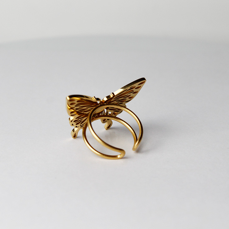anillo mariposa dorado