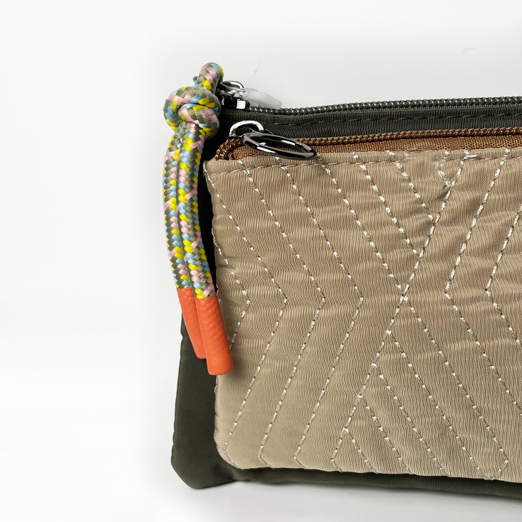 monedero doble departamento verde