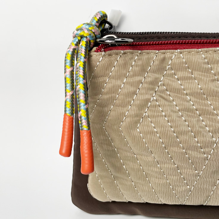 monedero doble departamento marron