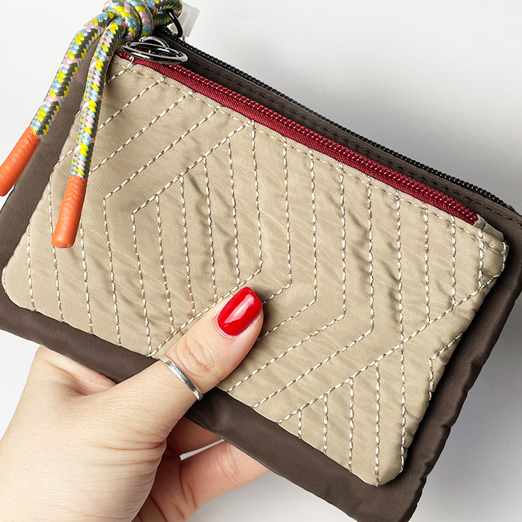 monedero doble departamento marron