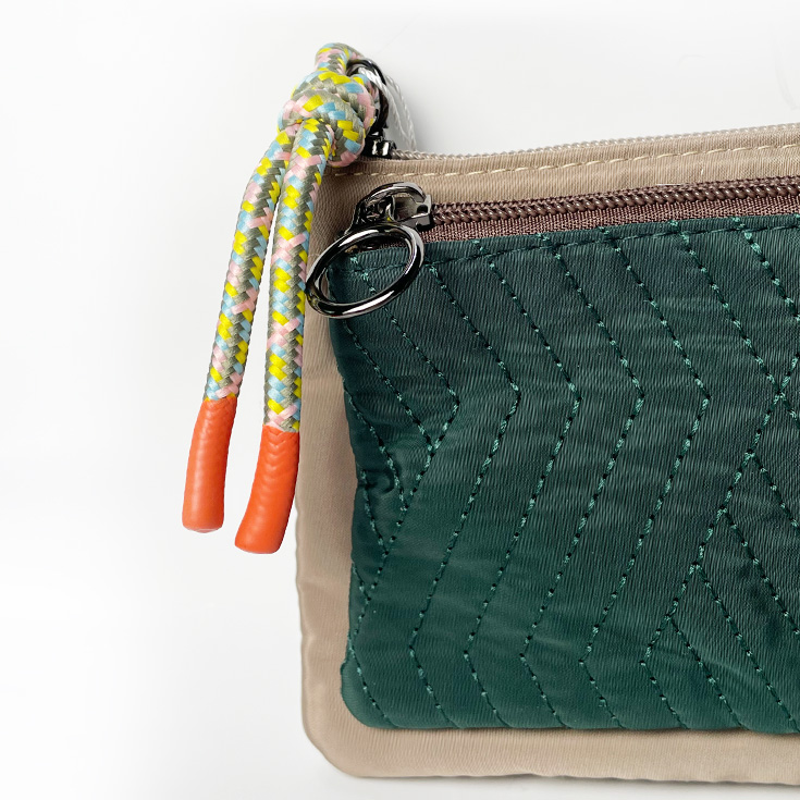 monedero doble departamento beige