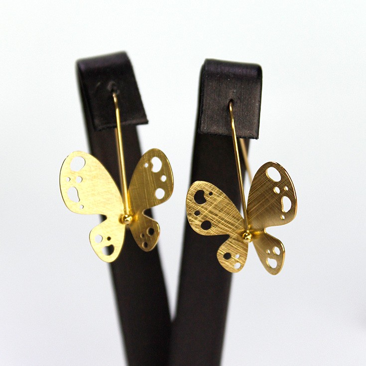pendientes mariposa dorados