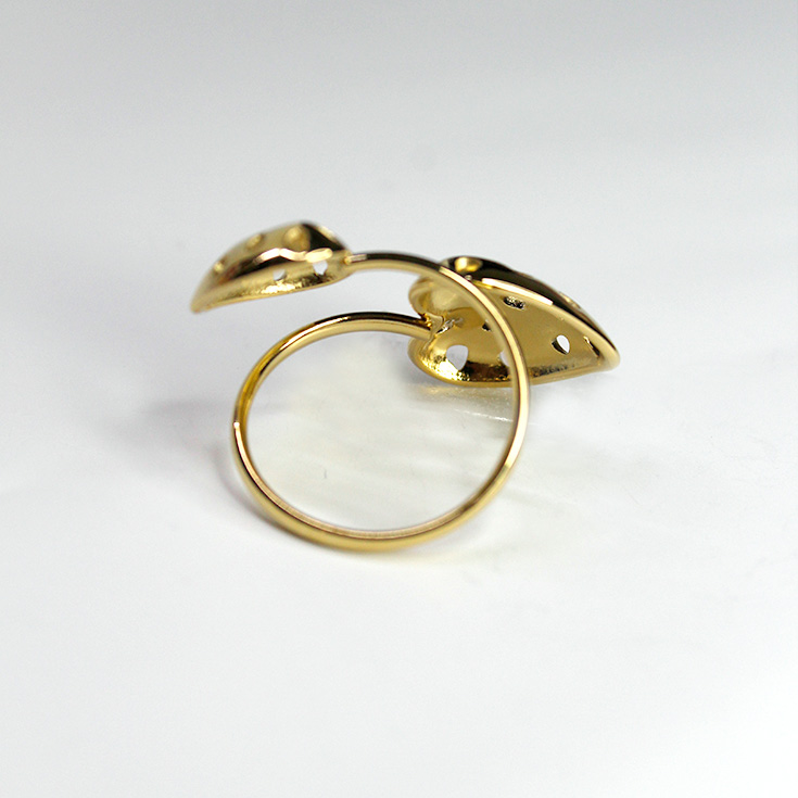 anillo dorado corazones