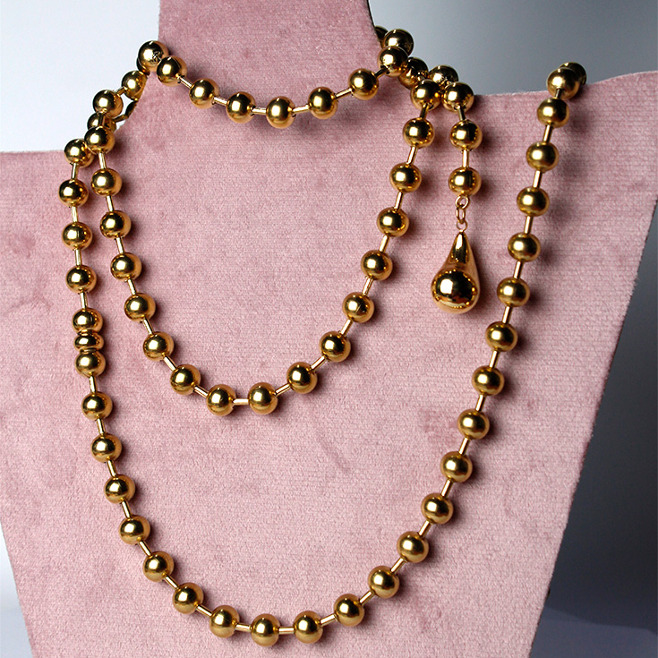 collar perlas doradas multiposicion