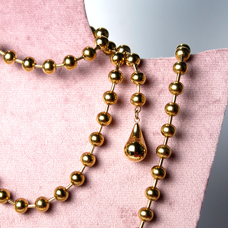 collar perlas doradas multiposicion