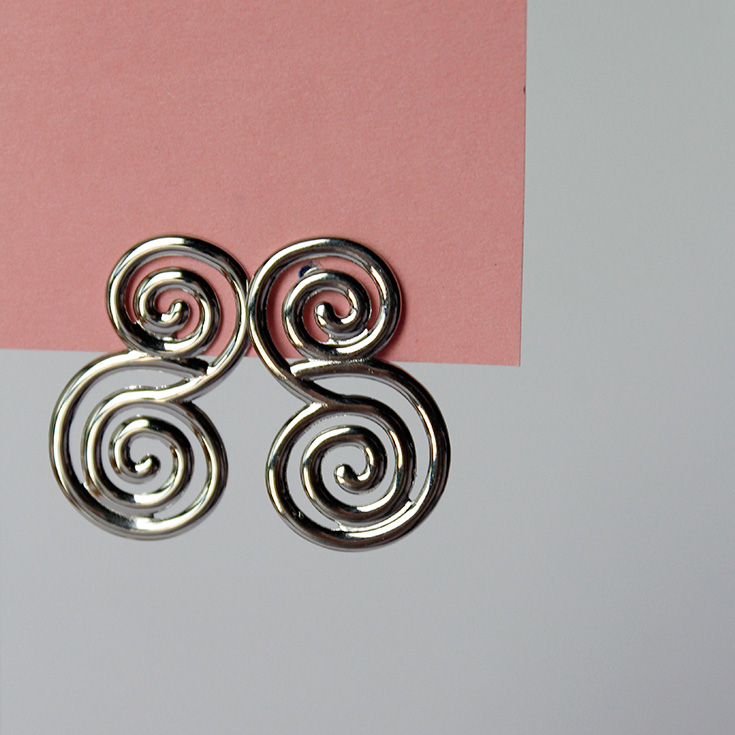 pendientes espiral plata
