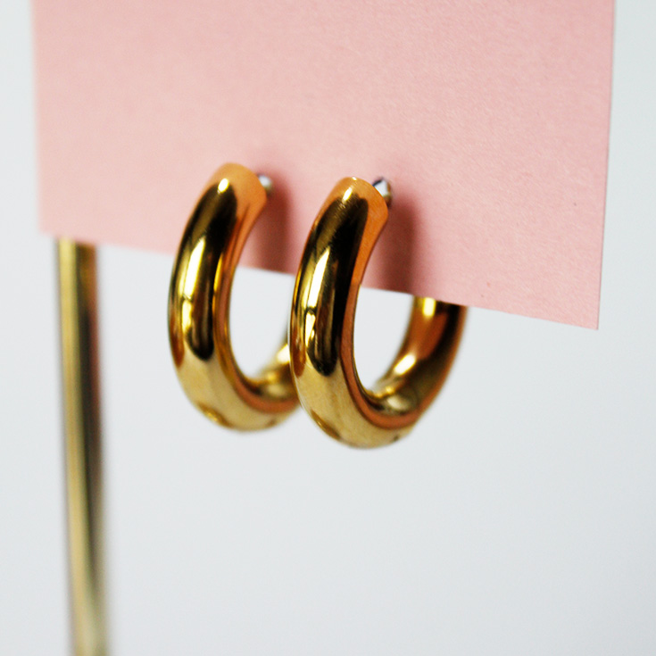 pendientes aro dorado grueso