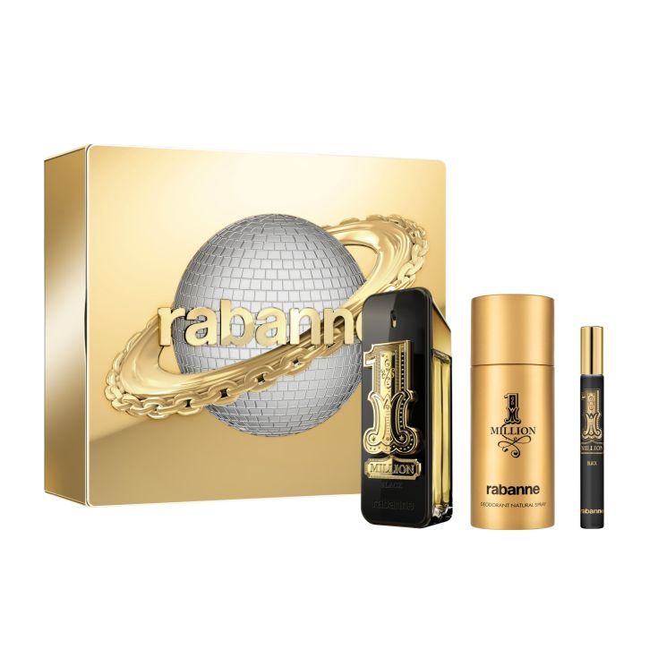 paco rabanne 1 million black eau de parfum 100ml cofre 3 piezas