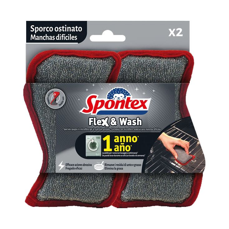 spontex estropajo flex&wash manchas dificiles 2u