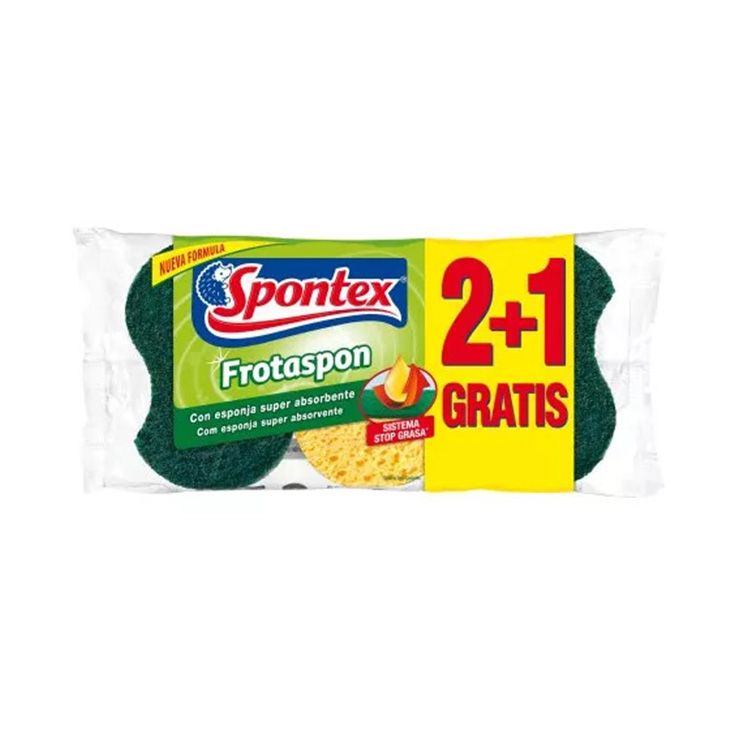 spontex estropajo frotaspon verde c/esponja 2+1
