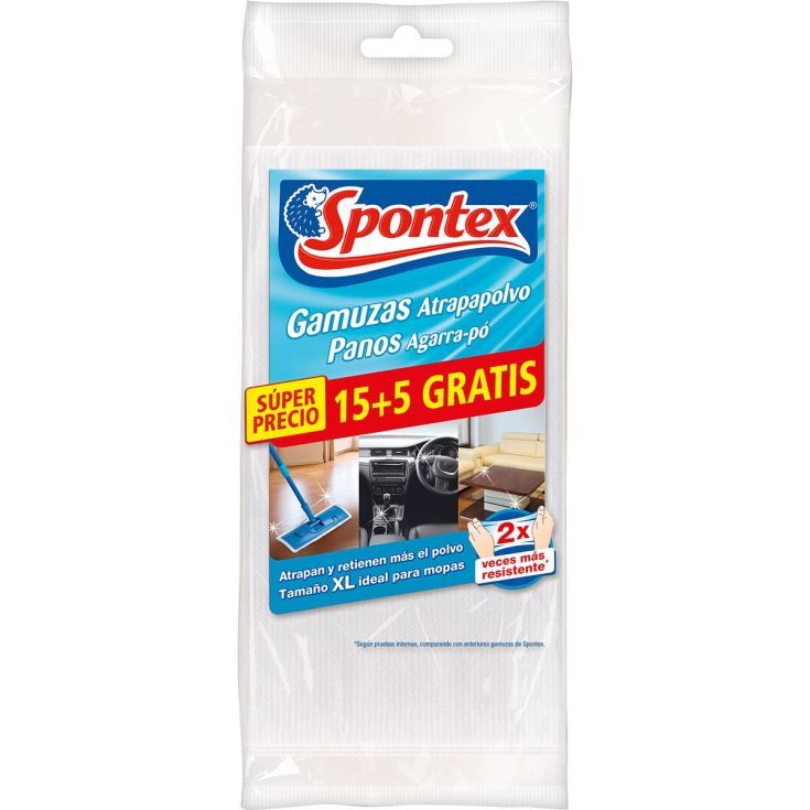 spontex gamuza atrapa polvo 15+5uds 