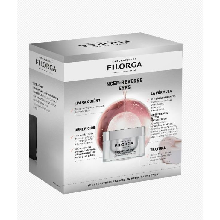 filorga ncef reverse contorno de ojos 15ml+ncef shot 3ml + neceser