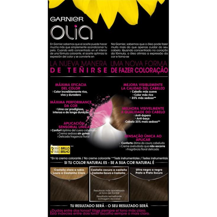 olia tinte coloracion permanente sin amoniaco y con aceites naturales castaño nº 4.0 