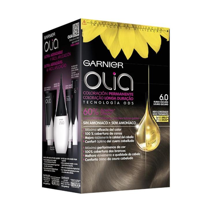 olia tinte coloracion permanente sin amoniaco y con aceites naturales rubio oscuro nº 6.0 