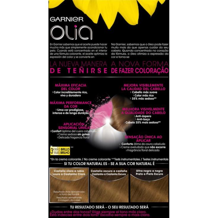 olia tinte coloracion permanente sin amoniaco y con aceites naturales oscuro dorado nº 6.3