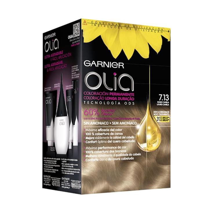 olia tinte coloracion permanente sin amoniaco y con aceites naturales rubio canela nº 7.13 
