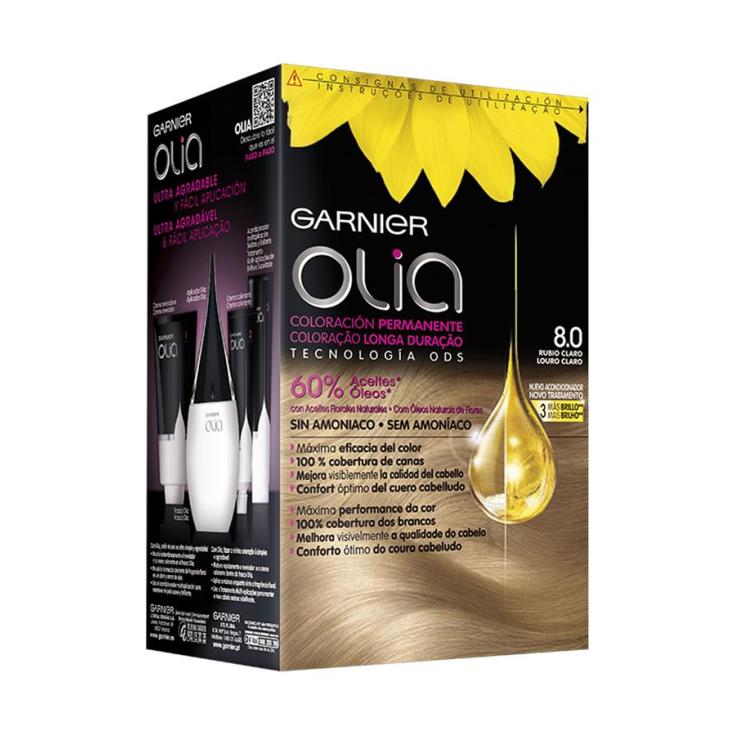 olia tinte coloracion permanente sin amoniaco y con aceites naturales rubio claro nº 8.0 