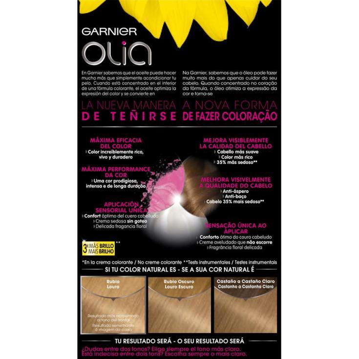 olia tinte coloracion permanente sin amoniaco y con aceites naturales rubio claro nº 8.0 