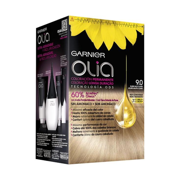 olia tinte coloracion permanente sin amoniaco y con aceites naturales rubio muy claro nº 9.0 