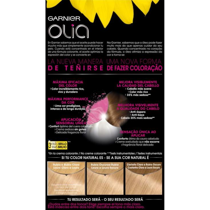 olia tinte coloracion permanente sin amoniaco y con aceites naturales rubio muy claro dorado nº 9.3