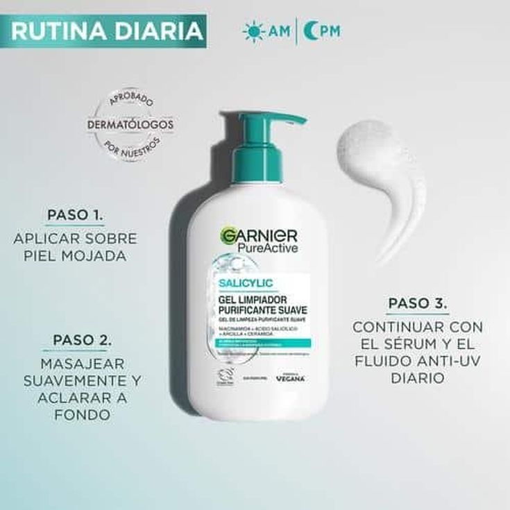 garnier pure active gel limpiador facial dosificador 250ml