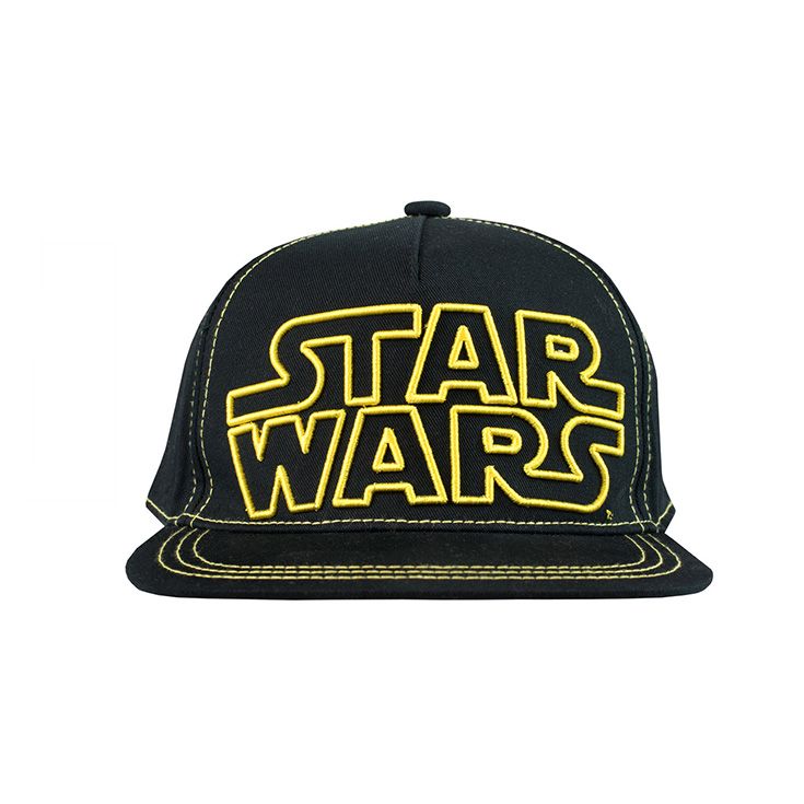 gorra star wars negra logo bordado amarilla