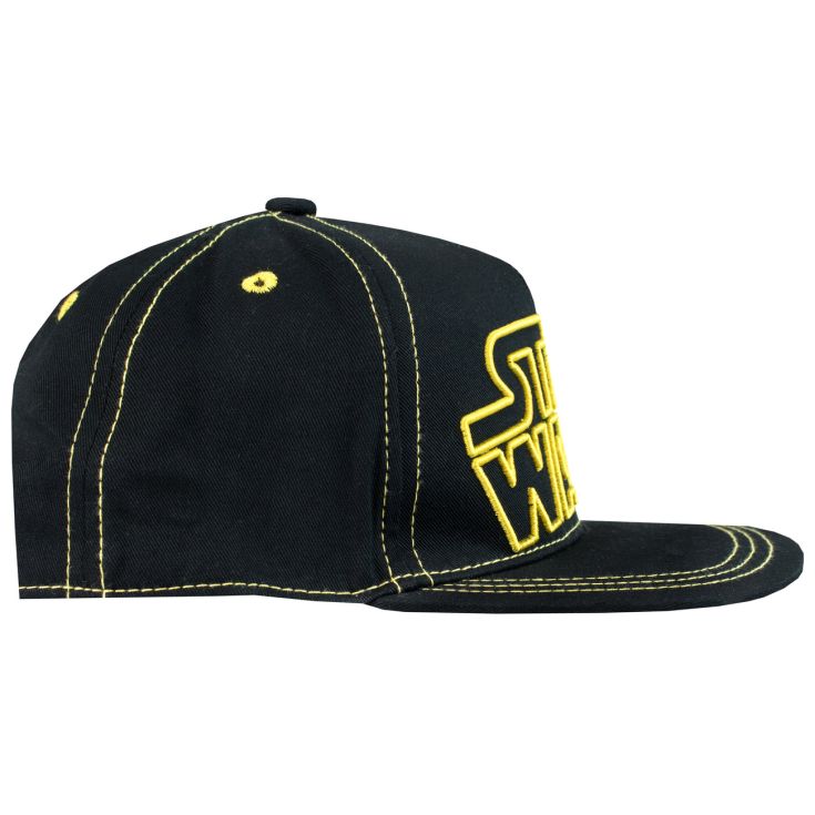 gorra star wars negra logo bordado amarilla