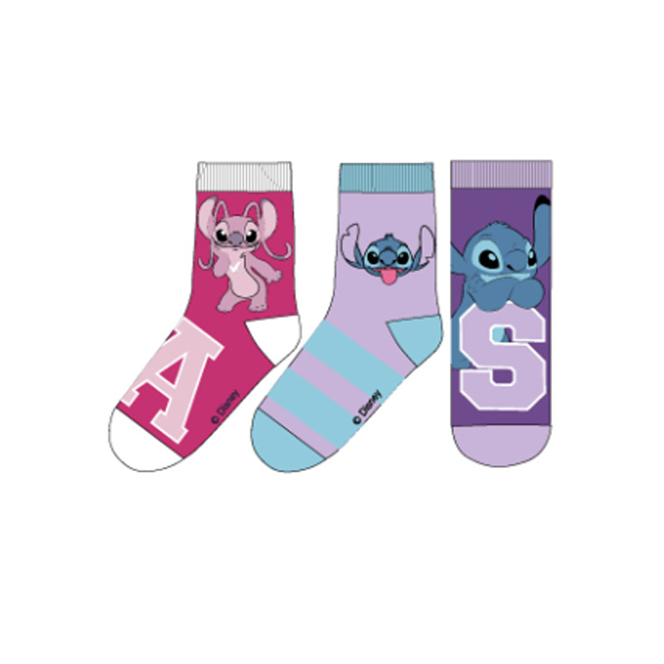 pack 3 calcetines stich y angel