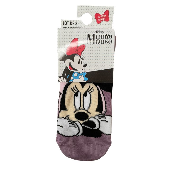 calcetines pack 3 tobillero minnie